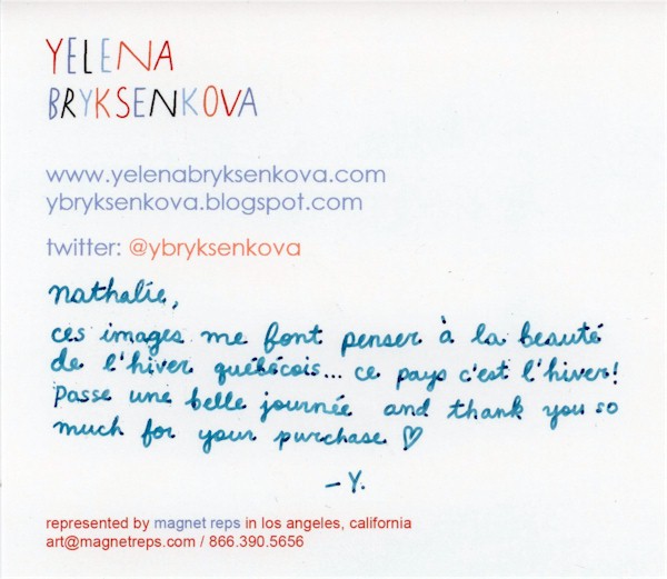 Note personnelle de Yelena